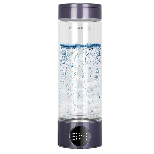 Hydrogen Water Bottle 2024, 400ML Portable Hydrogen Water Bottle Generator 5 Minute Rapid Electrolysis 1500PPB, Hydrogen Water Ionizer Machine 1500mAh Battery, For Home Office Travel (Purple)