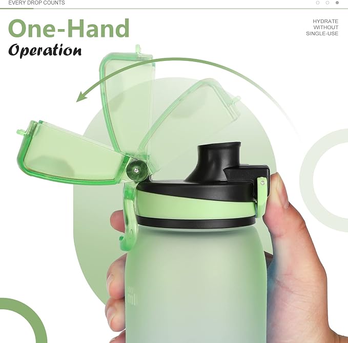 Opard 30oz Sports Water Bottle with Leak Proof Flip Top Lid BPA Free Tritan Reusable Plastic for Gym and Outdoor