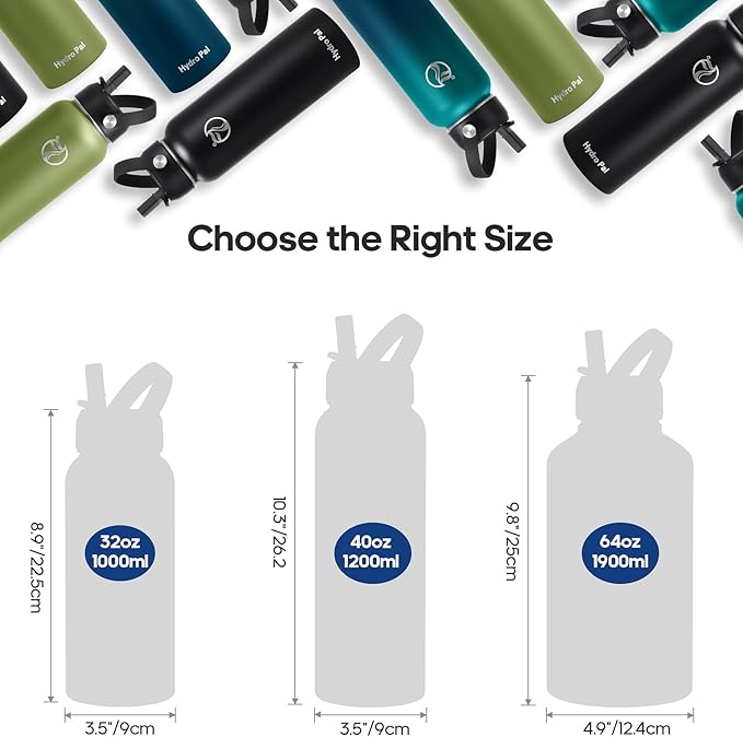 Insulated Water Bottles 32 oz with 2 Leak Proof Lids & Water Bottle Holder, Wide Mouth Sport Water Bottle with Straw, Reusable Stainless Steel Water Flask, Double Walled Vacuum Thermos