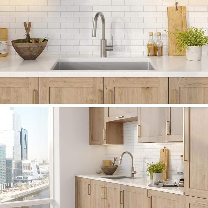 Kraus Oletto Spot Free Stainless Steel Dual Function Kitchen Faucets with Pull Down Sprayer, KPF-2620SFS