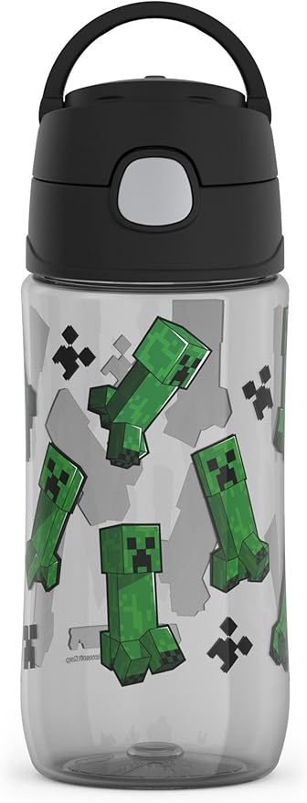 THERMOS FUNTAINER 16 Ounce Plastic Hydration Bottle with Spout, MINECRAFT