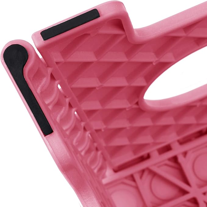 Casafield 9" Folding Step Stool with Handle, Pink - Portable Collapsible Small Plastic Foot Stool for Kids and Adults - Use in The Kitchen, Bathroom and Bedroom