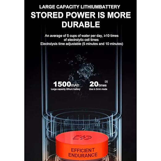 Hydrogen Water Bottle, 230ml New Portable Hydrogen Water Ionizer Machine, 5 Minute 2000ppb High Efficiency Rich H2 Hydrogen Water Bottle Generator Rechargeable for Home Office