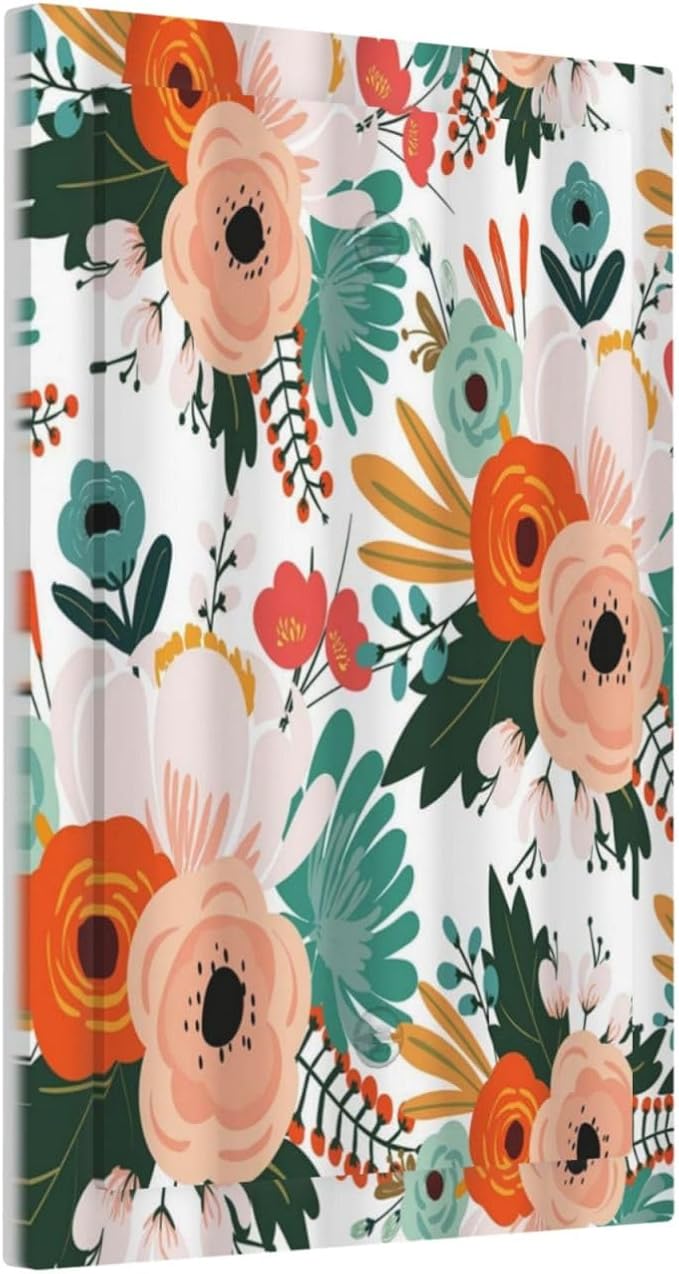 Rustic Floral Boho Colorful Flower Country 1 Gang Light Switch Covers No Device Wall Plate Decorative Blank Switchplate Electrical Faceplate for Farmhouse Bathroom Bedroom Decor