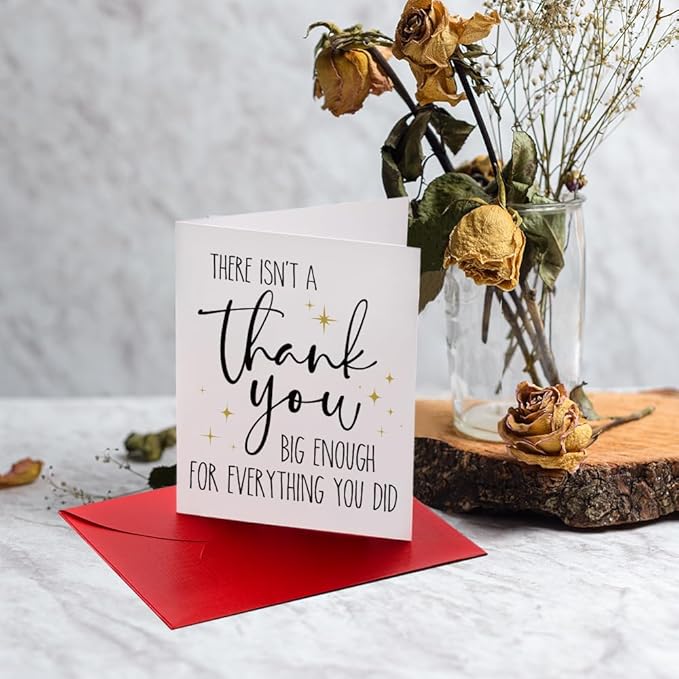 Qubereeree Beyond Grateful Thank You Wine Bag Graduation Appreciation Gifts Encouragement Gift for Wedding Baby Shower Bridal Shower, Thank You Big Enough for Everything You Did Card-15