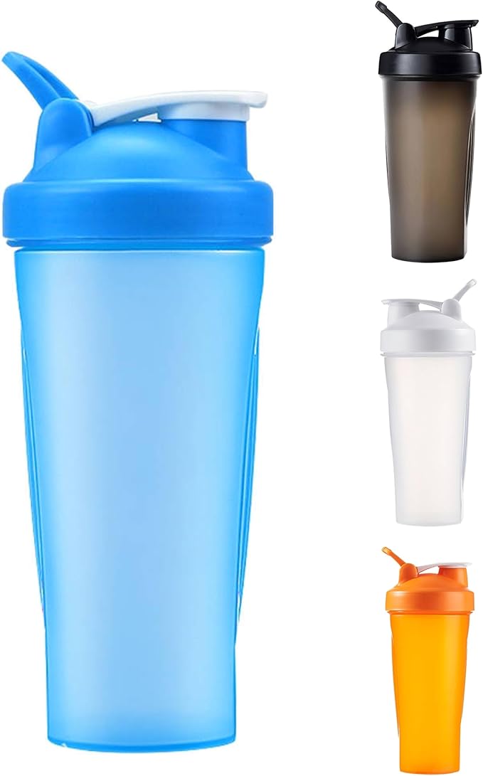 M&G Avenue 20oz Leakproof Shaker Bottle with Wire Whisk, Wide Mouth, Silicone Seal, BPA-Free, Lids for Gym, Travel, Office (Blue), 600 ML