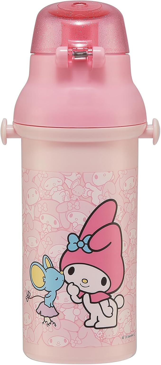 Skater My Melody Plastic Water Bottle with Strap 16.23oz -Friends