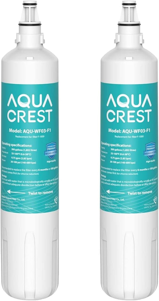AQUACREST F-1000, 4204490 Water Filter, Replacement for F-1000, Sub-Zero 4204490, 4290510,F-3000 and AquaPure AP Easy C-Complete, Subzero Water Filter 4204490, F-1000S & F-2000S & F-3000S, Pack of 2