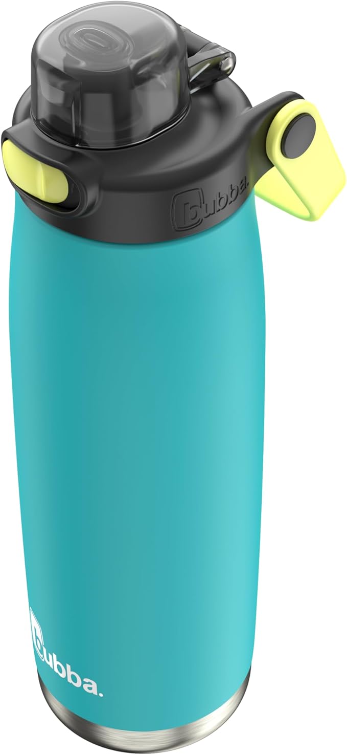 Bubba Radiant Stainless-Steel Pop-Up Straw, 24oz Water Bottle, Medium, Rubberized Scuba