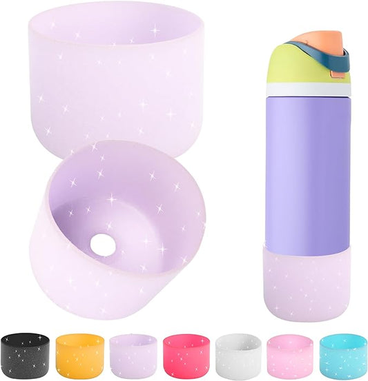 2PCS Silicone Water Bottle Boot for Owala 24oz 32oz 40oz,Anti-Slip Protective Sleeve Bottom Bumper Protector for FreeSip, Twist, and Flip Water Bottles