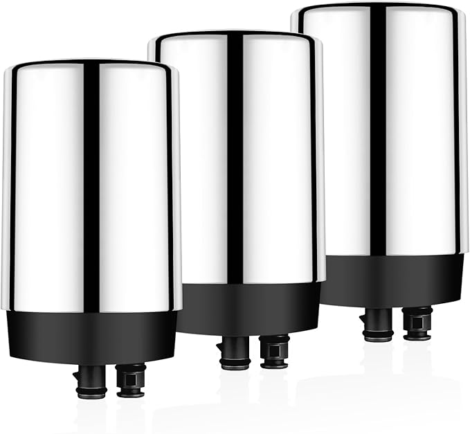 Faucet Water Filter Replacement for Brita®Faucet Filter，Brita® FR-200, FF-100 Replacement Filter-3 piece,silvery。