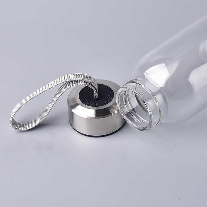 Natural Amethyst Glass Water Bottle Vitality Crystal Energy Stick Water Cup Sports Portable Drinking Water Bottle Gemstone Setting Balance Healing Women Men Gifts