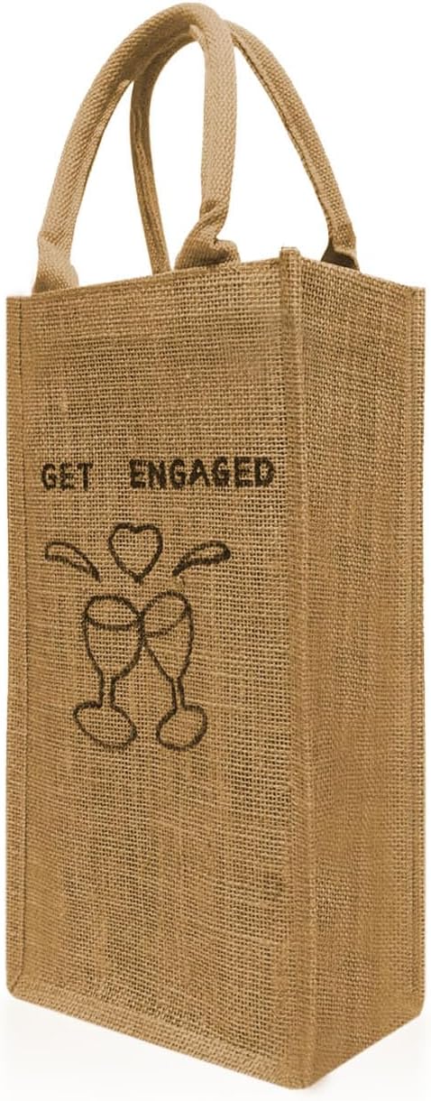 Jute Burlap Double Bottle Wine Gift Tote Bags with Soft Cotton Handles Reusable for Wedding, Parties,Birthdays