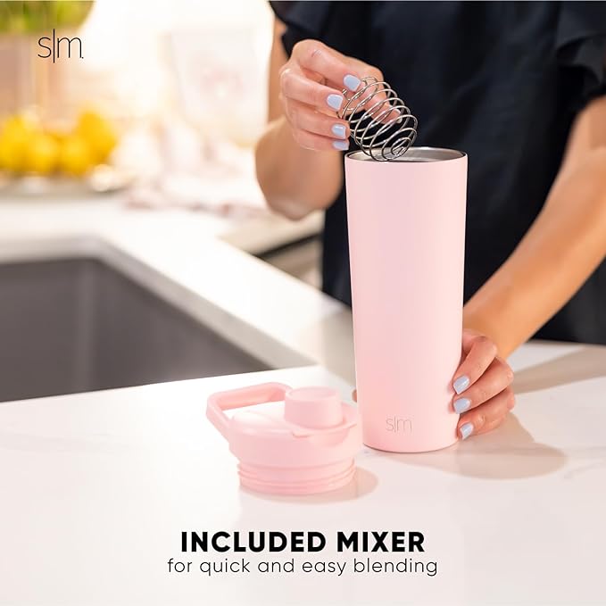 Simple Modern Officially Licensed NFL Miami Dolphins Stainless Steel Shaker Bottle with Ball 24oz | Metal Insulated Cup for Protein Mixes, Shakes and Pre Workout | Rally Collection | Miami Dolphins