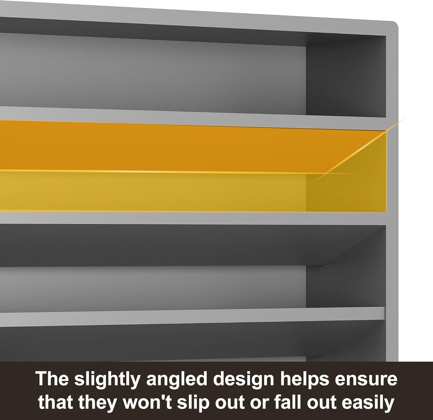 Orimade 4 Tier Spice Rack Organizer for Cabinet, Freestanding Bamboo Seasoning Rack for Countertop, Cupboard, Pantry, Kitchen, 13.18 x 4.13 x 12.2 inches(Spice Jars Not Included), Grey