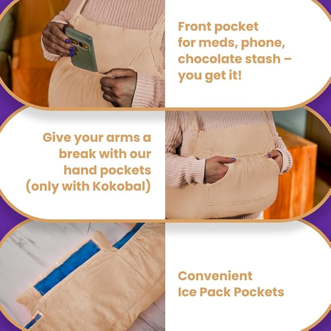 Mastectomy Pillow Post Op Pillow for Breast Surgery Recovery | Choose The Color for You | Hand Ice-Pack Pockets | Converts to Cloud Soft Cushion (Tranquil Tan)