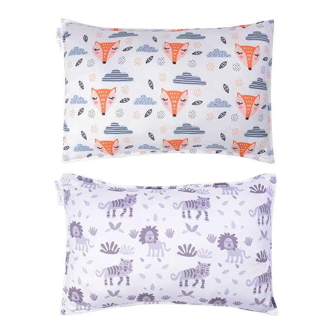 ALVABABY Stretchy Toddler Pillowcases, Fits 13 x 18,12x 16 Kids Pillow, 2 Pack Stretchy Soft Baby Pillow Cover Envelope Kids Pillowcases for Boys Girls 2TPE15