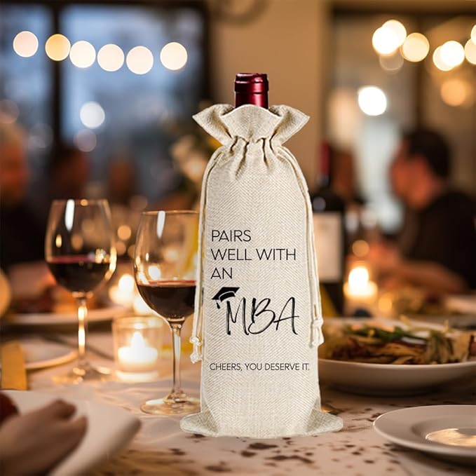 Qubereeree School Graduation Gifts, MBA Degree Graduation Wine Bag, Pairs Well With An MBA Wine Gift Bag, Funny MBA Graduation Gifts, University College Students Graduation Gifts for Him Her-23