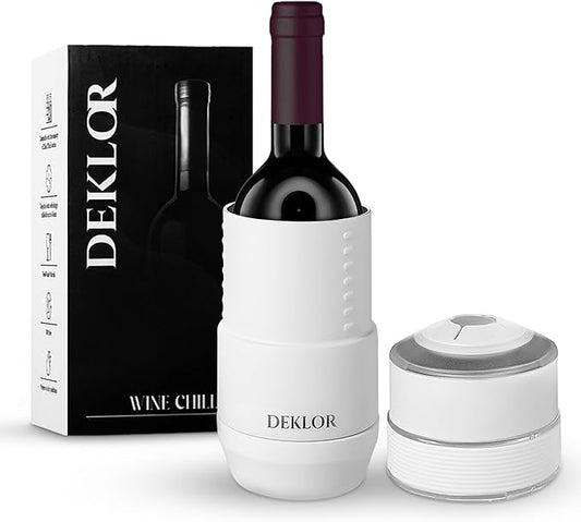 Wine Chiller - Wine Coolers for Wine Bottles and Champagnes, Keeps Wine and Beverages Cold - Perfect Wine Gift For Parties and Dinners