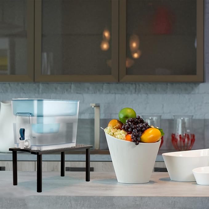 Water Dispenser Stand for Countertop-Metal Water Filter Stand Holder, Compatible with Brita Water Pitcher & ZeroWater Pitcher,Perfect for Drink Dispenser Stand (Black)