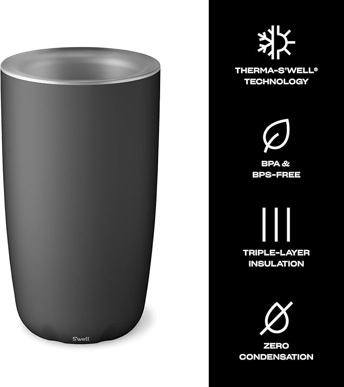 S'well Wine Chiller, 25 oz, Onyx