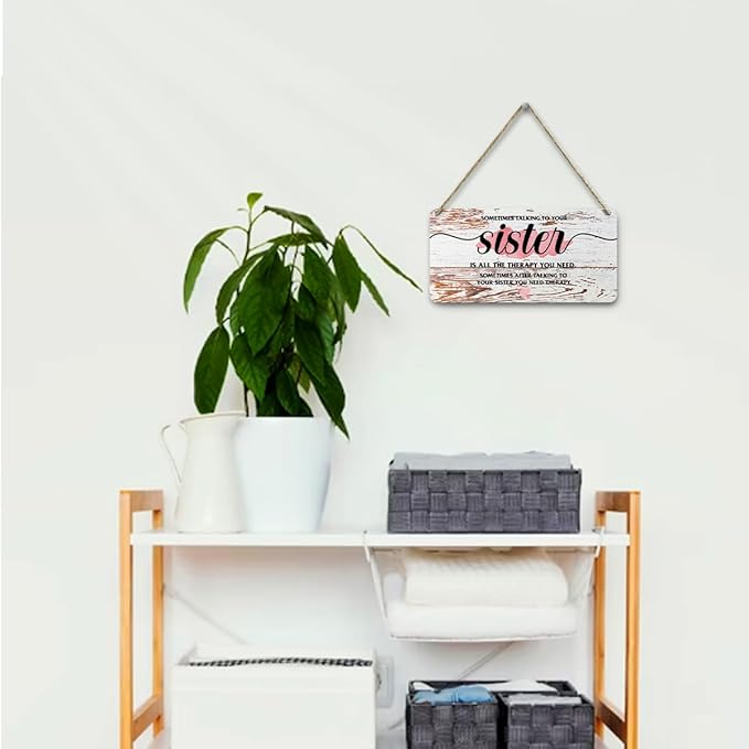 Gifts for Sister Funny Wooden Sign for Home Therapy Wall Art Rustic Wall Hanging Plaque Sign for Counseling Therapy Office Bedroom Home Pub Club Cafe Cottage Garage Front Door Entryway Hallway