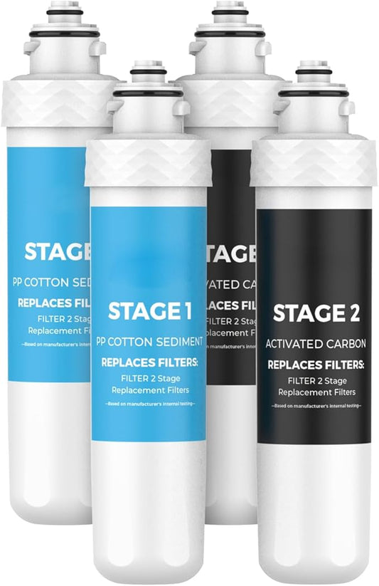 MARRIOTTO 2-stage replacement filters Compatible with Bottleless Water Coolers, 4 Count (Pack of 1)