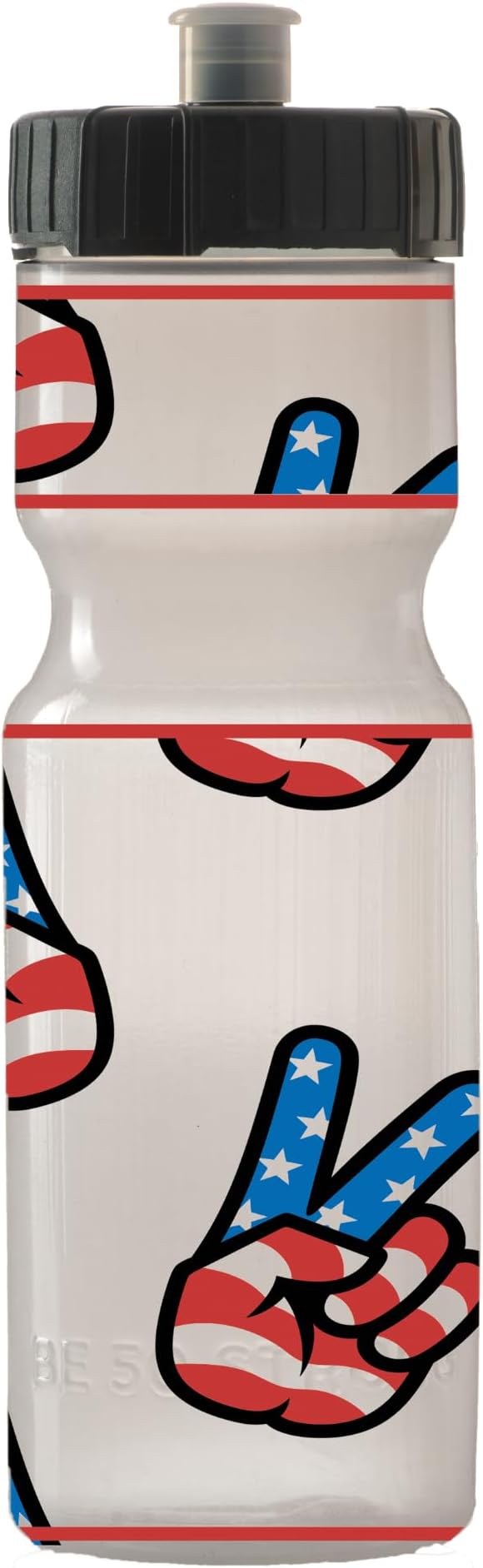 Kids Water Bottle | 22 oz. BPA- Free Sports Squeeze Water Bottles with Pull Top Cap |Perfect Water Bottle for School | Reusable & Durable for Boys & Girls | Made in USA (Patriotic Peace Signs)