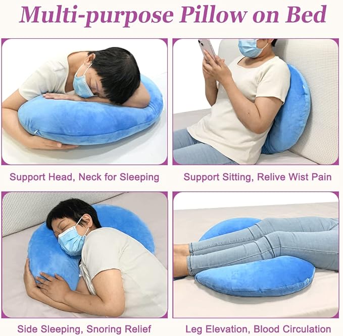 AOSSA BBL Pillow after Surgery Butt Brazilian Butt Lift Pillow BBL Sleeping Booty Pillow Booty for Sitting Sleeping Driving Lumbar Back Cushion Seat Foam (Blue)