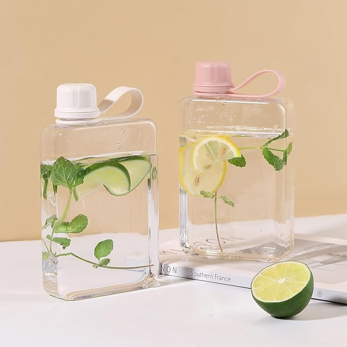 MoChic Flat Water Bottle Portable Slim Water Bottle Design BPA Free Wallet Water Bottle Can be Put into Small Pockets, Makeup Bags and Handbags, Suitable for Travel, Work and Outdoor Sports 17oz(Gary)