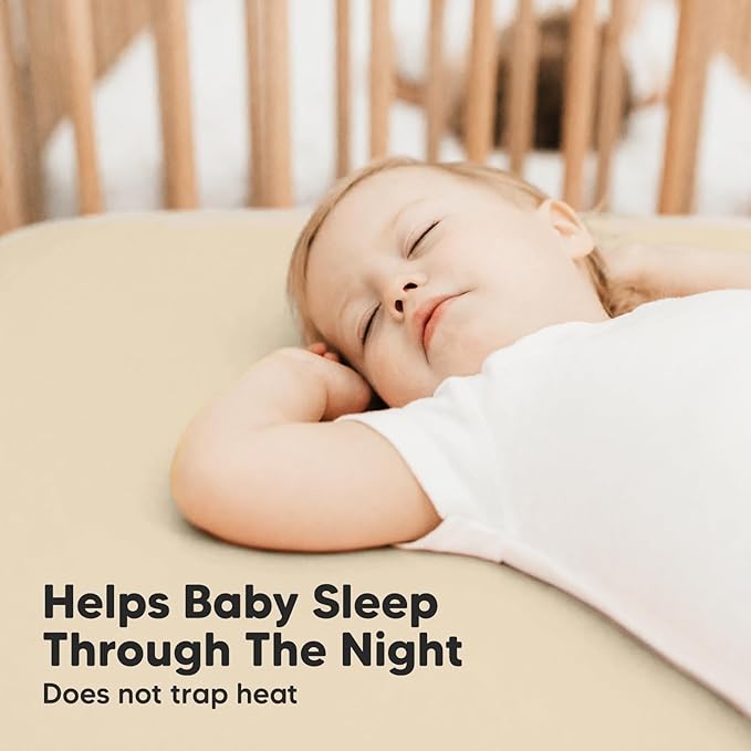 2-Pack Crib Sheets for Boys,Girls - Viscose Derived from Bamboo Fitted Crib Sheet, Organic Baby Crib Sheets, Crib Mattress Sheet,Toddler Bed Sheets,Baby Sheets for Crib Fitted Sheets(Khaki)