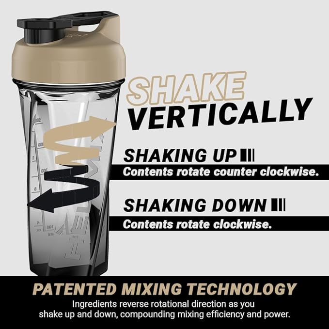 HELIMIX 2.0 Vortex Blender Shaker Bottle Holds upto 28oz | No Blending Ball or Whisk | USA Made | Portable Pre Workout Whey Protein Drink Shaker Cup | Mixes Cocktails Smoothies Shakes | Top Rack Safe