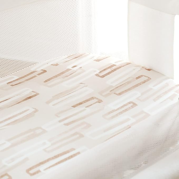 GRSSDER Stretchy Ultra Soft Fitted Bassinet Sheet Set 3 Pack, Universal Fit for Bassinets Baby Cradle Moses Basket Oval Rectangle Mattress Safe and Snug, Stylish Pretty Flora for Baby, Beige