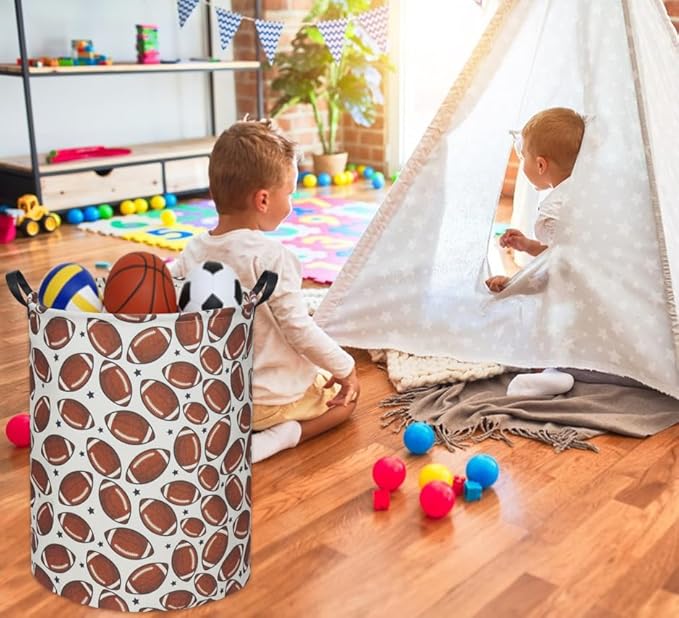 Football Kids Laundry Basket Baby Hamper Football Toy Storage Bin for Boys Room Decor Baby Nursery Hamper Gift Baskets for Bedroom Bathroom(Football)