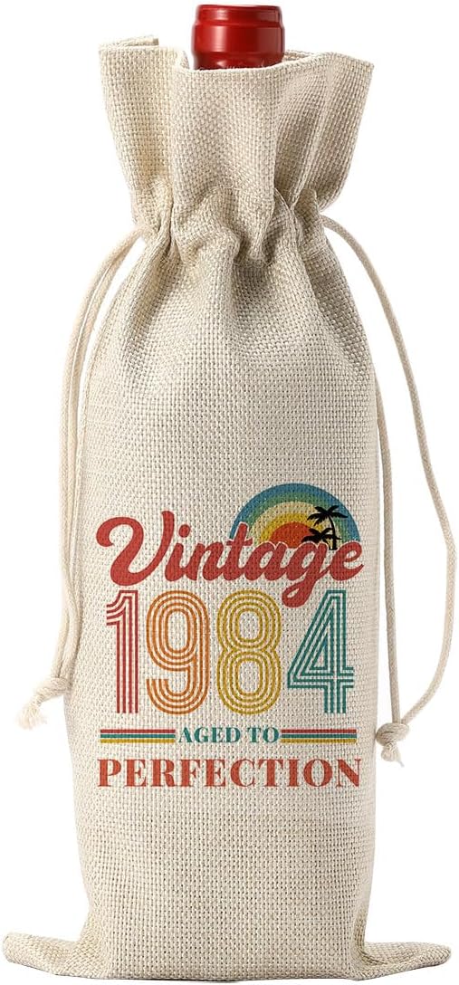 PKW 40th Birthday Decorations for Women Her, 40th Birthday Wine Bag, Funny 40th Birthday Gifts for Women Wine Bag, Wine Bag 40th Birthday Gifts, 40 Year Old Birthday Gift Anniversary Favors