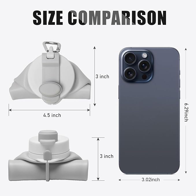 Opard Collapsible Water Bottles 19 Oz - BPA Free, Leak Proof, Foldable Silicone Collapse Bottle, Easy to Compact and Expandable, Travel Essentials Accessories