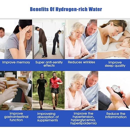 Hydrogen Water Bottles, Portable Hydrogen Water Bottle, Portable 500ml Hydrogen Rich Water Bottle Alkaline Generator LED Healthy Cup USB Rechargeable Anti Aging Hydrogen Rich Bottle(Grey)