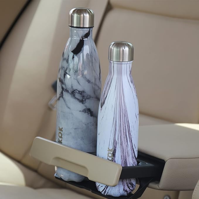 BJPKPK Insulated Water Bottles -17oz/500ml -Stainless Steel Water Bottles,Sports Water Bottles Keep Cold for 24 Hours and Hot for 12 Hours,BPA Free Water Bottle,White Birch