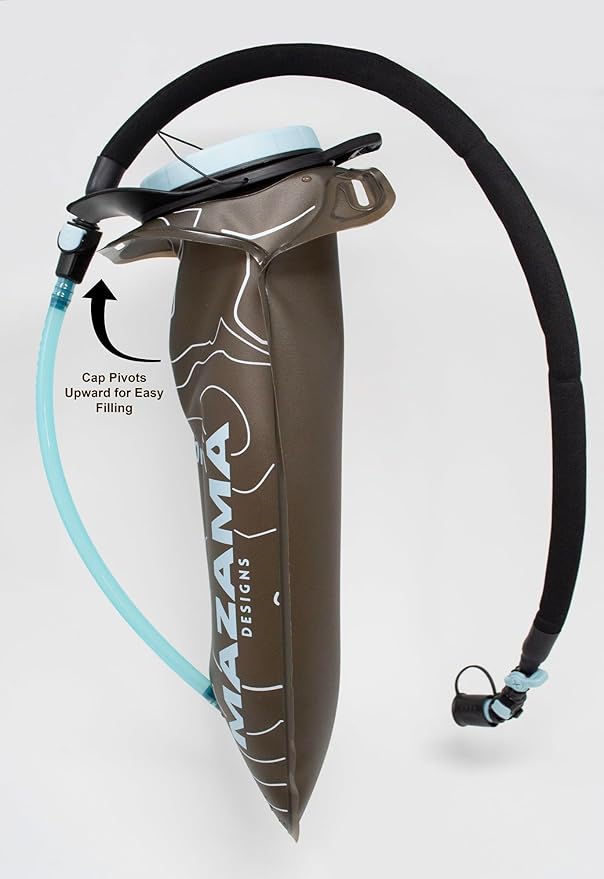 Trailflow-88TZ Hydration Bladder by Mazama Designs. Leakproof, Easy to Clean and Fill Water Reservoir BPA Free, Fits Most Hydration Backpacks. Great for Running Hiking Camping Cycling. (3L)