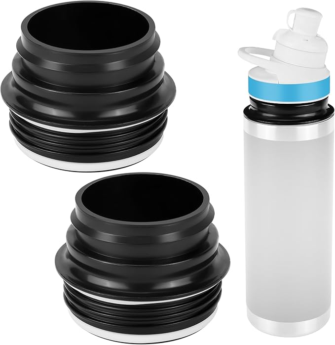 2PCS Bottle Adapter for Cirkul to YETI Rambler | BPA Free Plastic, Food Grade Silicone Fits for YETI Rambler Water Bottles(Black)