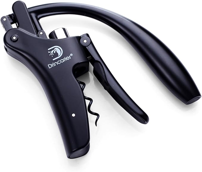 Vertical Lever Corkscrew with Non-Stick Worm, Compact Rabbit Wine Opener Wine Bottle Opener with built-in Foil Cutter