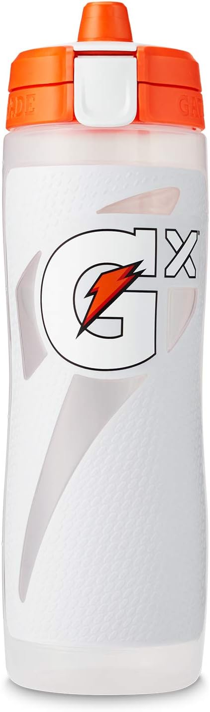 Gatorade Gx Plastic Squeeze Bottle, White, 30oz