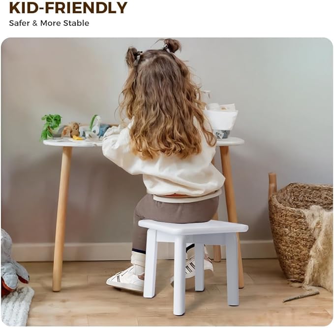 StrongTek Sturdy Bamboo Step Stool with Anti-Slip Feet, Easy-Assembly, 350 LBS Capacity, Ideal for Kids and Adults, Perfect for Bathroom, Bedroom, or Doorway Use, 11" x 11" x 10.6"