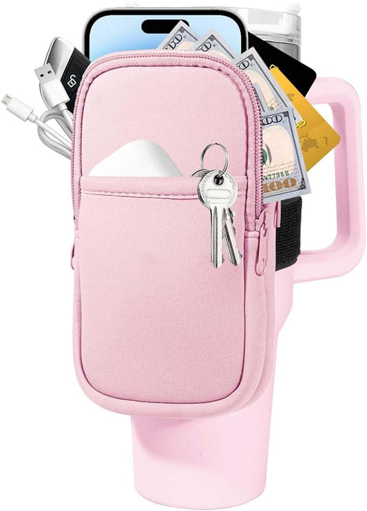 Water Bottle Pouch for Stanley Quencher Adventure 40oz,Gym Tumbler Stanley Cup Accessories for Women,Tumbler Pouch for Cards, Keys, Earphone,Phones