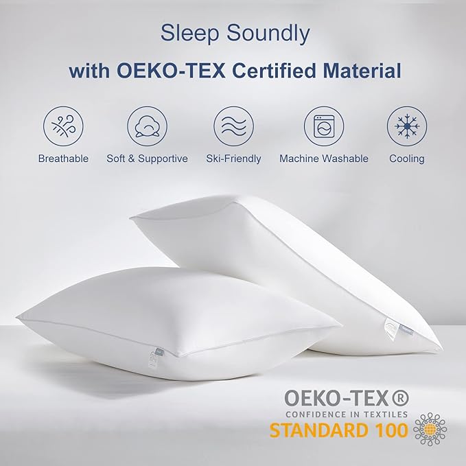 CozyLux Pillows King Size Set of 1, Hotel Quality Bed Pillows for Sleeping 1 Pack, Cooling Pillows for Side Back and Stomach Sleepers, Down Alternative Luxury Soft Supportive Fluffy Pillows (19x34)