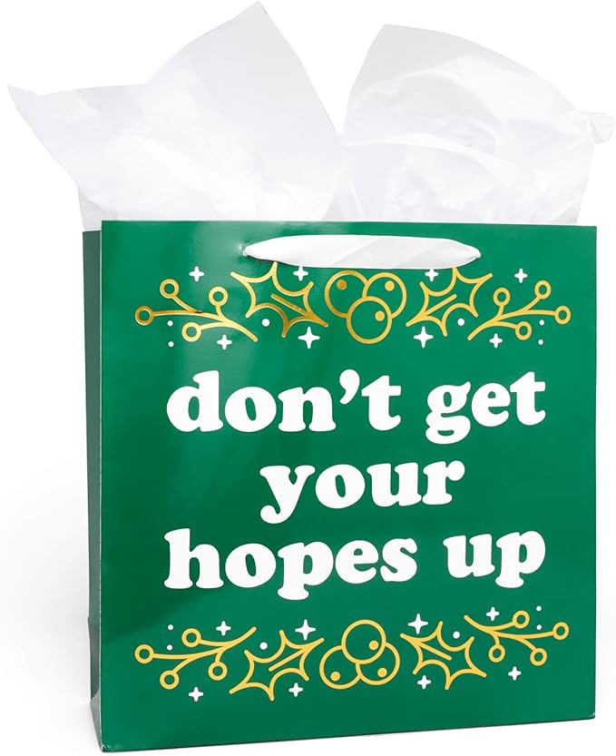 Tipsy Elves Christmas Gift Bags with Included Tissue Paper - Sleigh Bells and Sass Gift Bags - One Size Only - Pack of 6 Bags