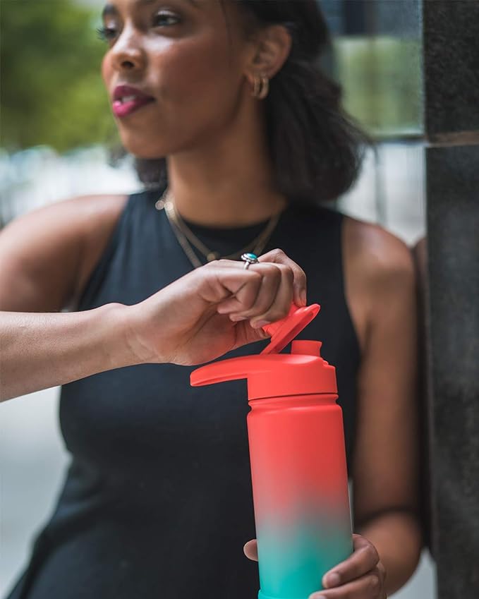 Simple Modern Chug Sports Lid - Fits All Summit and Hydro Flask Wide Mouth Water Bottle Sizes - Leak Proof Handle Cap for 10, 12, 14, 16, 18, 20, 22, 24, 32, 40, 64 & 84 oz Graphite