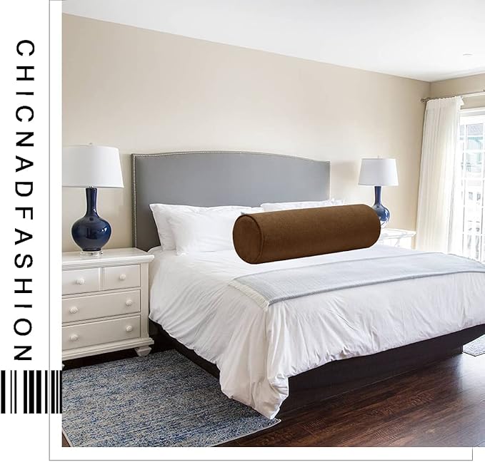 Cylinder Round Memory Foam Support Pillows 24X6 Cervical Neck Roll Pillow with Pillowcase Soft, Comfortable and Breathable for Sleeping, Chair, Car, Sofa，Travel Coffee