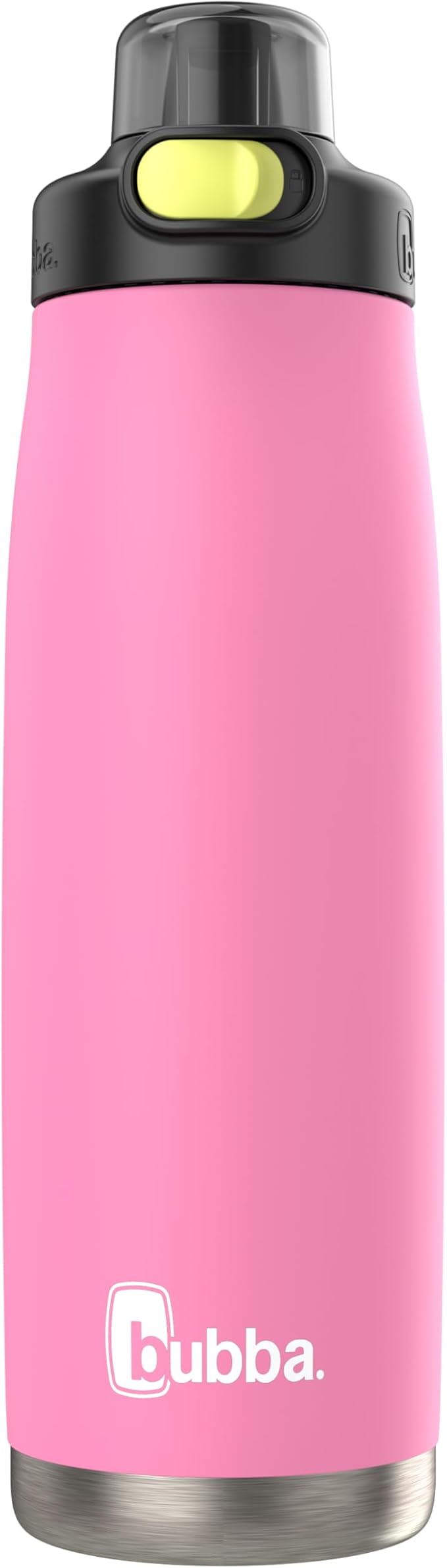 Bubba Radiant Stainless-Steel Water Bottle with Pop-Up Straw, 24oz, Rubberized Azalea