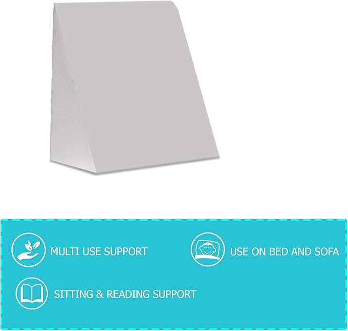 Greaton, 24-Inch Mattress System Bed Wedge Pillow Foam Incline, Multi-Purpose, Comfortable, Heartburn, Legs and Back Support for Acid Reflux, Increases Blood Flow, Promotes Breathing, White